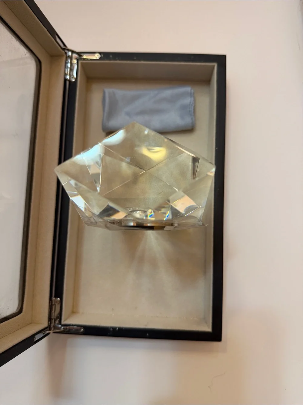 Neiman Marcus Brown Wood-Style Framed Wall Clock with Crystal Accent